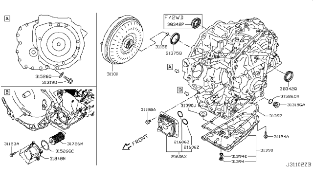 2019 Nissan Altima Torque Converter,Housing & Case Diagram 2