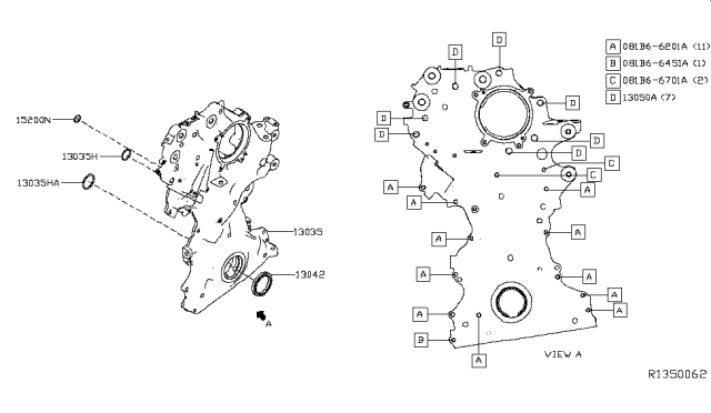 2019 Nissan Altima Front Cover,Vacuum Pump & Fitting Diagram 2