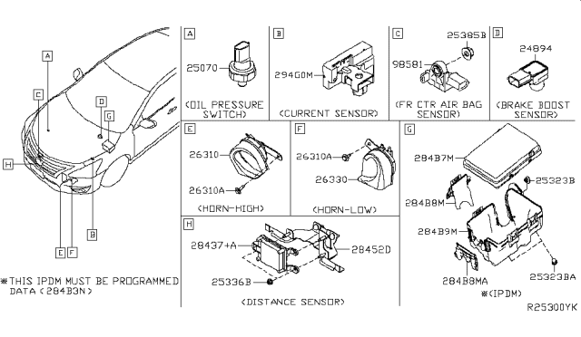 2019 Nissan Altima Sensor-Air Bag Front Center Diagram for 98581-5NA6A