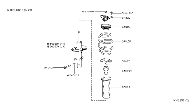 2019 Nissan Altima STRUT Kit Front LH Diagram for E4303-6CC0A