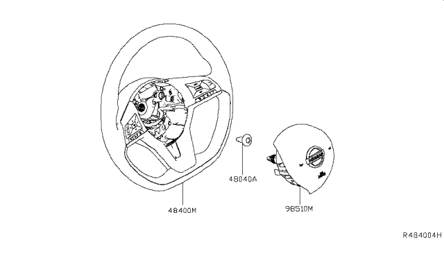 2019 Nissan Altima Steering Wheel Assembly Less Pad Diagram for 48430-6CA3A