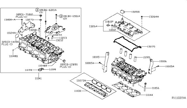 2019 Nissan Altima Rocker Cover Gasket Diagram for 13270-6CA0A