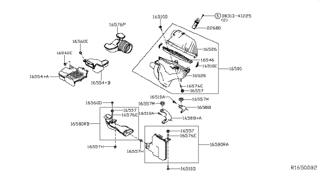 2019 Nissan Altima RESONTOR Assembly Diagram for 16585-6CA0B