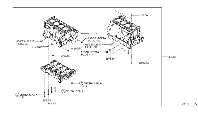 2019 Nissan Altima Cylinder Block & Oil Pan Diagram 4