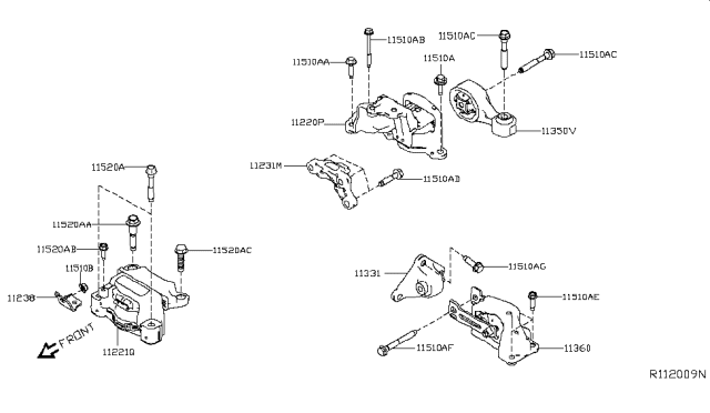 2019 Nissan Altima Engine & Transmission Mounting Diagram 2