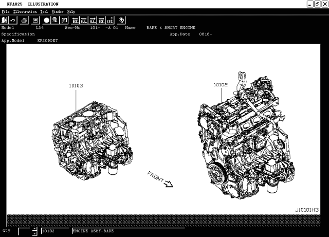2019 Nissan Altima Bare & Short Engine Diagram 2