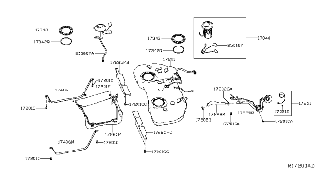 2019 Nissan Altima Band Assy-Fuel Tank,Mounting Diagram for 17407-6CA0A