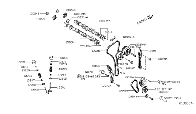 2019 Nissan Altima Spring-Valve Diagram for 13203-6CA0A