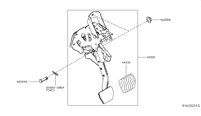 2019 Nissan Altima Pad Pedal Diagram for 46531-6CA0A