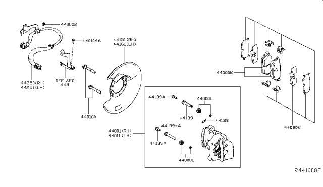 2019 Nissan Altima Screw BLEEDER Diagram for 44128-6CA0B