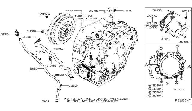 2019 Nissan Altima Auto Transmission,Transaxle & Fitting Diagram 2