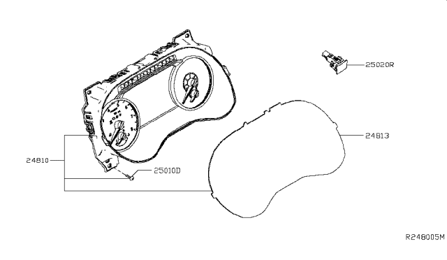 2019 Nissan Altima Warning Assy-Instrument Diagram for 25020-6CA0A