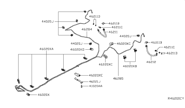 2019 Nissan Altima Brake Piping & Control Diagram 5