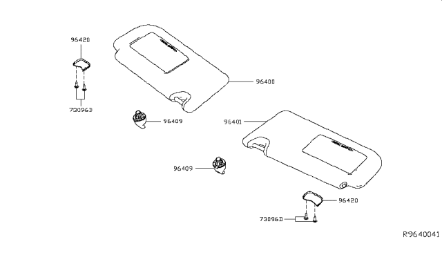 2019 Nissan Altima Sunvisor Diagram