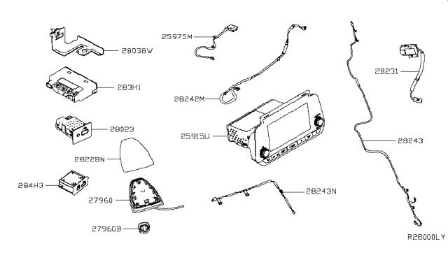 2019 Nissan Altima Bracket-Audio Diagram for 280A1-6CA0A