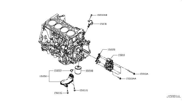 2019 Nissan Altima SOLENOID Valve Assembly-Oil Pump Control Diagram for 15031-6CA1A