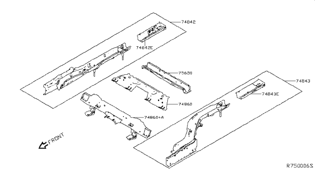 2019 Nissan Altima Extension-Member Side Rear LH Diagram for G5521-6CAMA