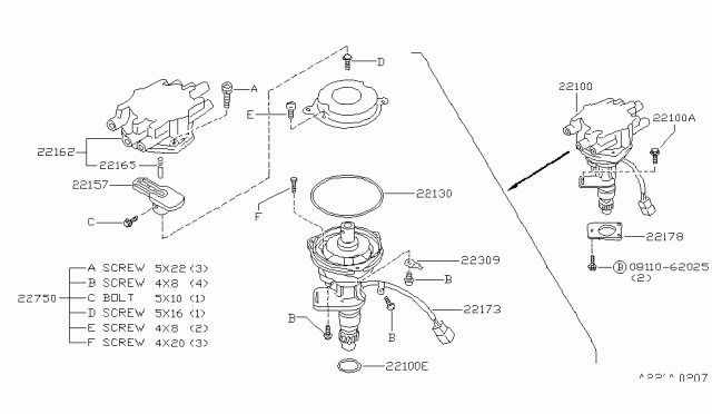 1993 Nissan Maxima Distributor & Ignition Timing Sensor Diagram 2