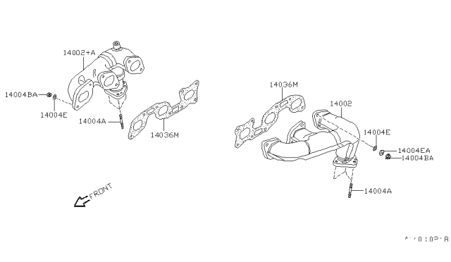 1994 Nissan Maxima YOKE Manifold Diagram for 14037-97E00