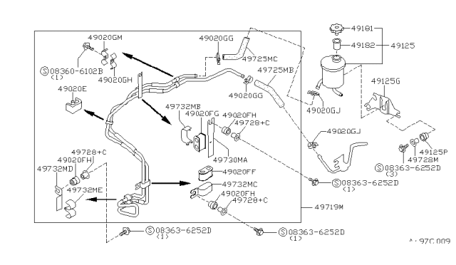 1992 Nissan Maxima Power Steering Piping Diagram 4