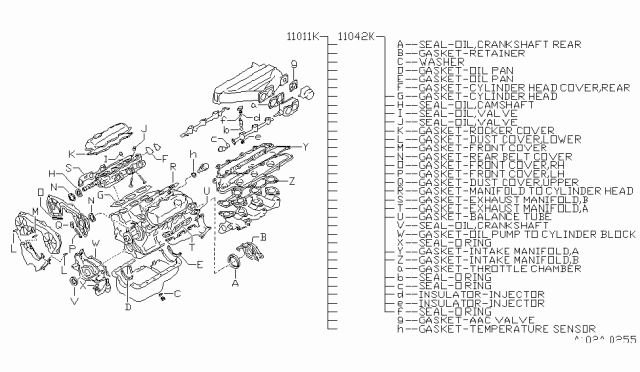 1991 Nissan Maxima Engine Gasket Diagram for 10101-85E85
