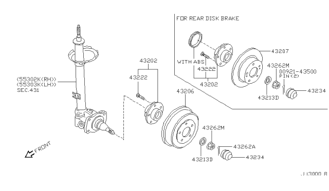 1991 Nissan Maxima Rotor-Disc Diagram for 43206-88E03