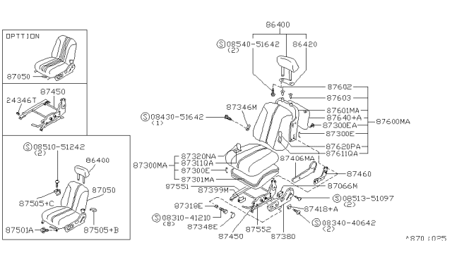 1992 Nissan Maxima Bracket-Connector, Front Cushion Diagram for 24346-85E10