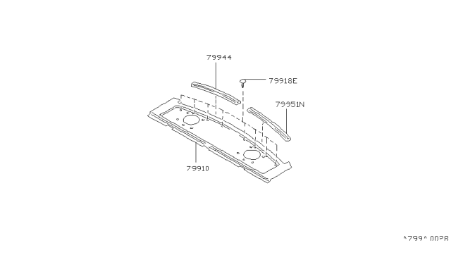 1994 Nissan Maxima Finisher-Rear Parcel Shelf Diagram for 79910-7E060