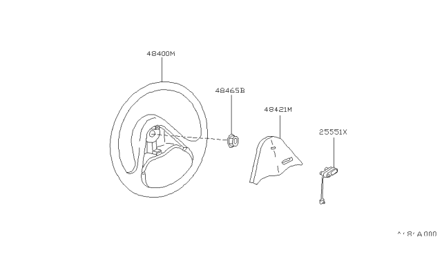 1990 Nissan Maxima Steering Wheel Assembly W/O Pad Diagram for 48430-93E02