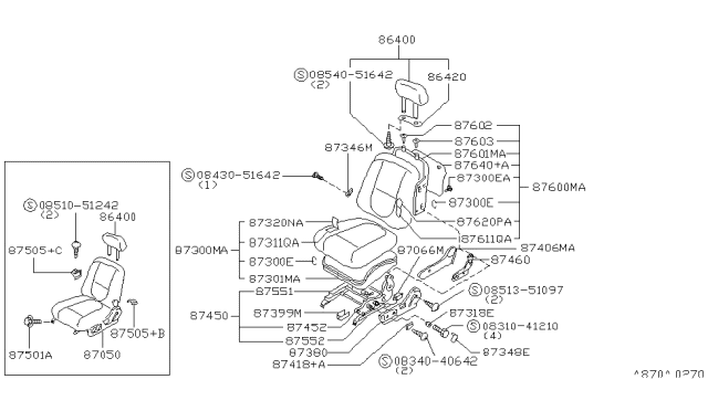 1991 Nissan Maxima Switch-Limit,Front Seat L Diagram for 87066-96E10