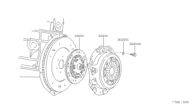 1994 Nissan Maxima Clutch Disc Diagram for 30100-96E09