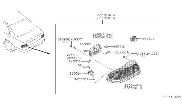 1994 Nissan Maxima Rear Combination Lamp Diagram