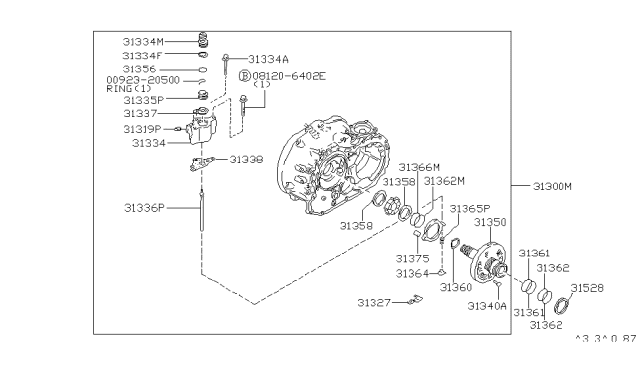 1991 Nissan Maxima Washer-Thrust Diagram for 31508-80X09