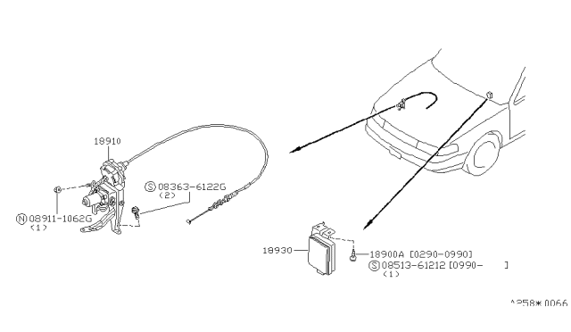 1993 Nissan Maxima Actuator Assy-Ascd Diagram for 18910-85E15