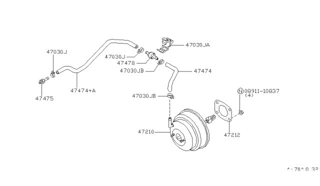 1992 Nissan Maxima Brake Servo & Servo Control Diagram