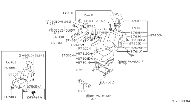 1993 Nissan Maxima Front Seat Diagram 6