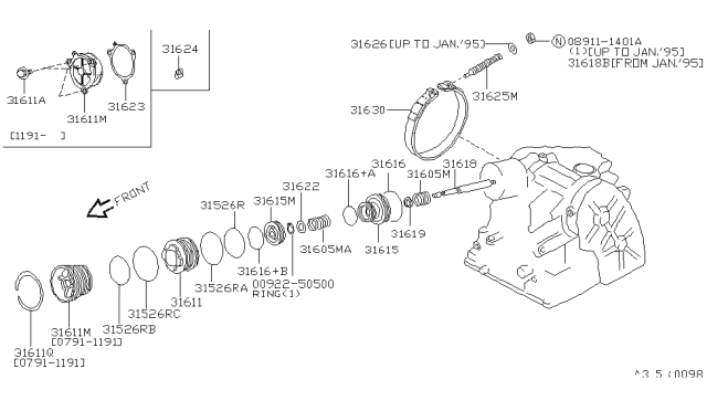 1991 Nissan Maxima Ret SERVO Piston Diagram for 31691-80X04