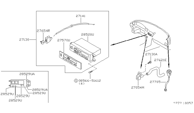 1990 Nissan Maxima Sensor Assy-Sun Diagram for 27721-51E00