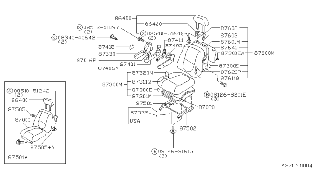 1992 Nissan Maxima Front Seat Diagram 5