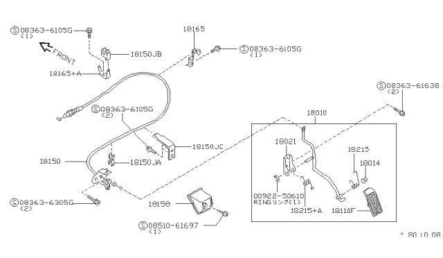 1992 Nissan Maxima Wire-Accelerator Diagram for 18201-96E10