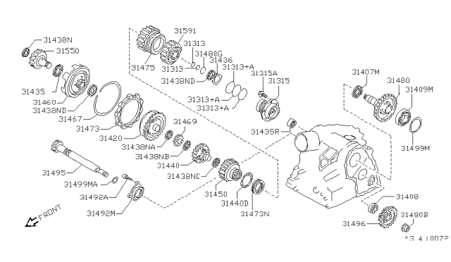 1994 Nissan Maxima Governor,Power Train & Planetary Gear Diagram 2