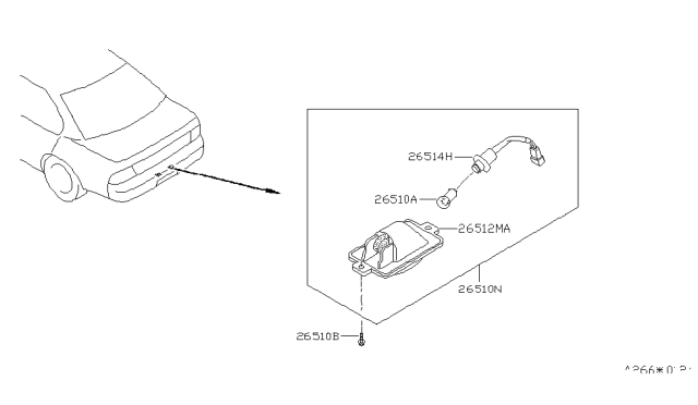 1989 Nissan Maxima Harness Assembly-License Lamp Diagram for 26251-85E00