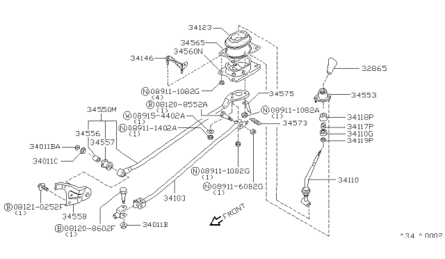 1993 Nissan Maxima Transmission Control & Linkage Diagram