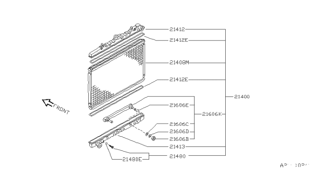 1990 Nissan Maxima Radiator Assy Diagram for 21460-85E00