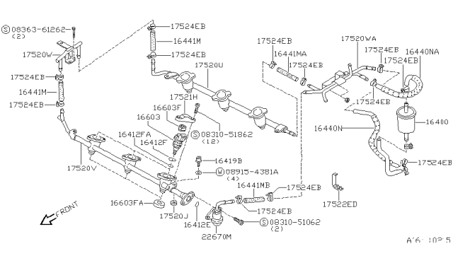 1994 Nissan Maxima Fuel Strainer & Fuel Hose Diagram 1