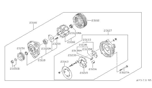 1991 Nissan Maxima Bearing-Ball Diagram for 23120-19V01