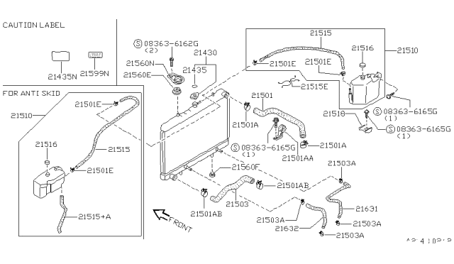 1989 Nissan Maxima Mounting Rubber-Radiator,Lower Diagram for 21507-86E00