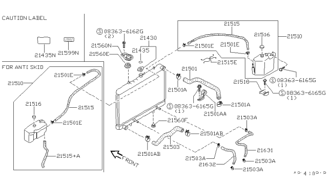 1989 Nissan Maxima Hose-Flexible Diagram for 21631-85E00