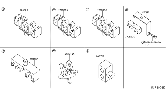 2017 Nissan Frontier Clamp Diagram for 17571-EA000