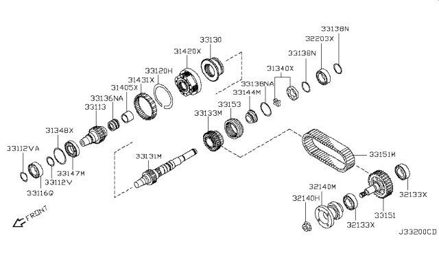 2013 Nissan Frontier Transfer Gear Diagram 2